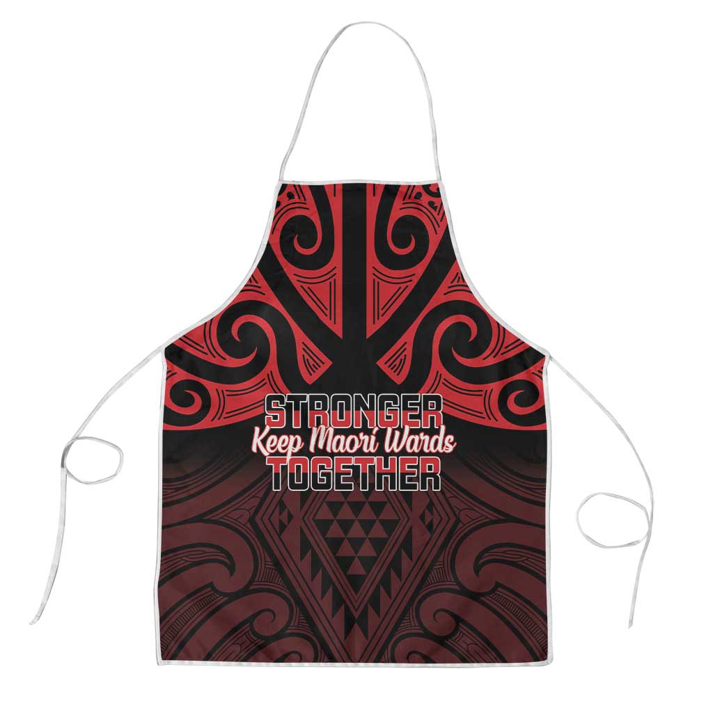 Keep Maori Wards New Zealand Apron Stronger Together Aotearoa Taniko LT14 Black - Polynesian Pride
