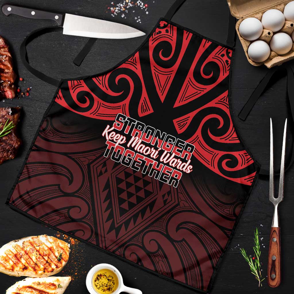 Keep Maori Wards New Zealand Apron Stronger Together Aotearoa Taniko LT14 Black - Polynesian Pride