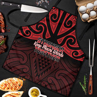 Keep Maori Wards New Zealand Apron Stronger Together Aotearoa Taniko LT14 Black - Polynesian Pride