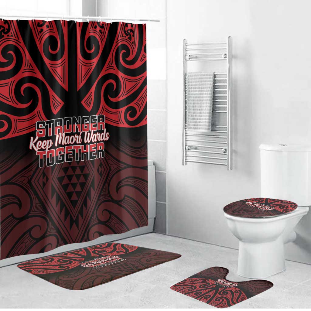 Keep Maori Wards New Zealand Bathroom Set Stronger Together Aotearoa Taniko LT14 Bathroom Set (4 pcs) Black - Polynesian Pride
