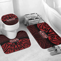 Keep Maori Wards New Zealand Bathroom Set Stronger Together Aotearoa Taniko LT14 Mat Set Only (3 pcs) One Size Black - Polynesian Pride