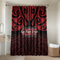 Keep Maori Wards New Zealand Bathroom Set Stronger Together Aotearoa Taniko LT14 Shower Curtain Only Black - Polynesian Pride