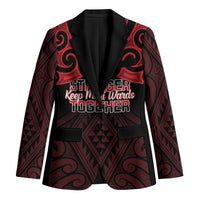 Personalised Keep Maori Wards New Zealand Blazer Stronger Together Aotearoa Taniko LT14 Unisex Black - Polynesian Pride