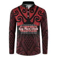 Personalised Keep Maori Wards New Zealand Button Sweatshirt Stronger Together Aotearoa Taniko LT14 Black - Polynesian Pride