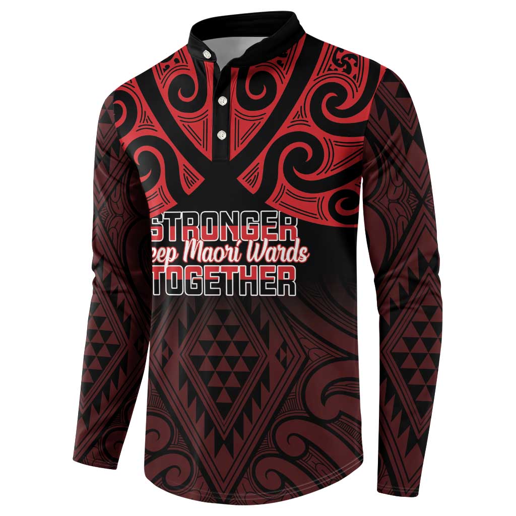 Personalised Keep Maori Wards New Zealand Button Sweatshirt Stronger Together Aotearoa Taniko LT14 - Polynesian Pride
