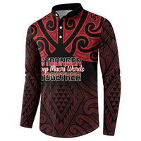 Personalised Keep Maori Wards New Zealand Button Sweatshirt Stronger Together Aotearoa Taniko LT14 - Polynesian Pride
