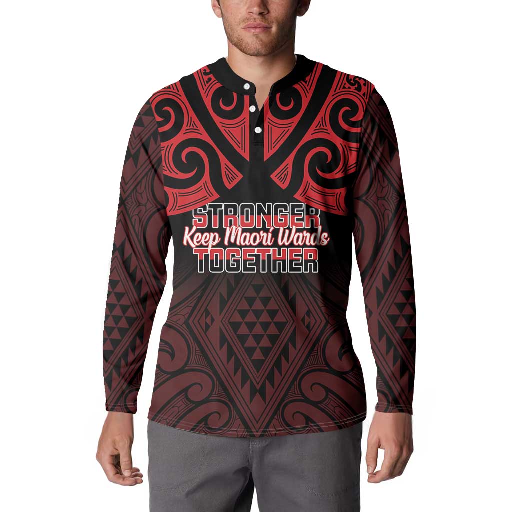 Personalised Keep Maori Wards New Zealand Button Sweatshirt Stronger Together Aotearoa Taniko LT14 - Polynesian Pride