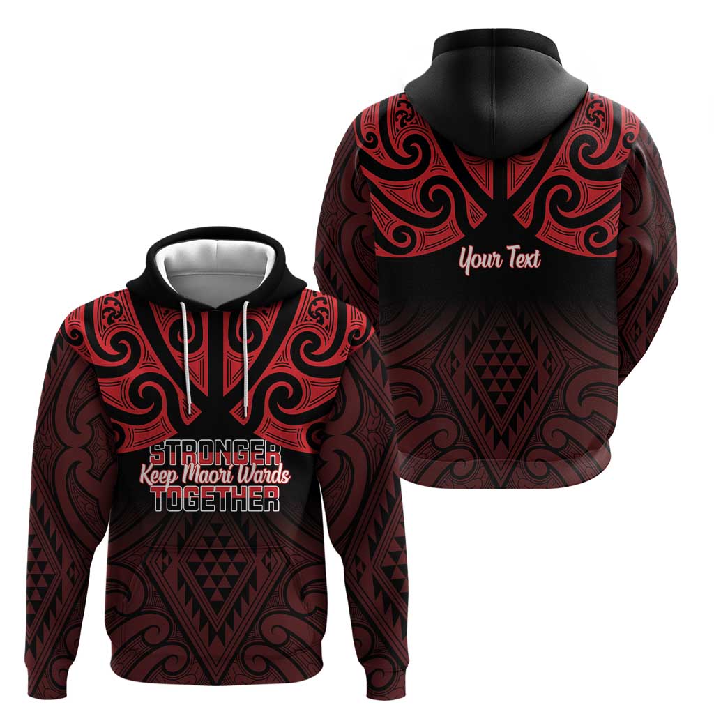 Personalised Keep Maori Wards New Zealand Hoodie Stronger Together Aotearoa Taniko LT14 - Polynesian Pride