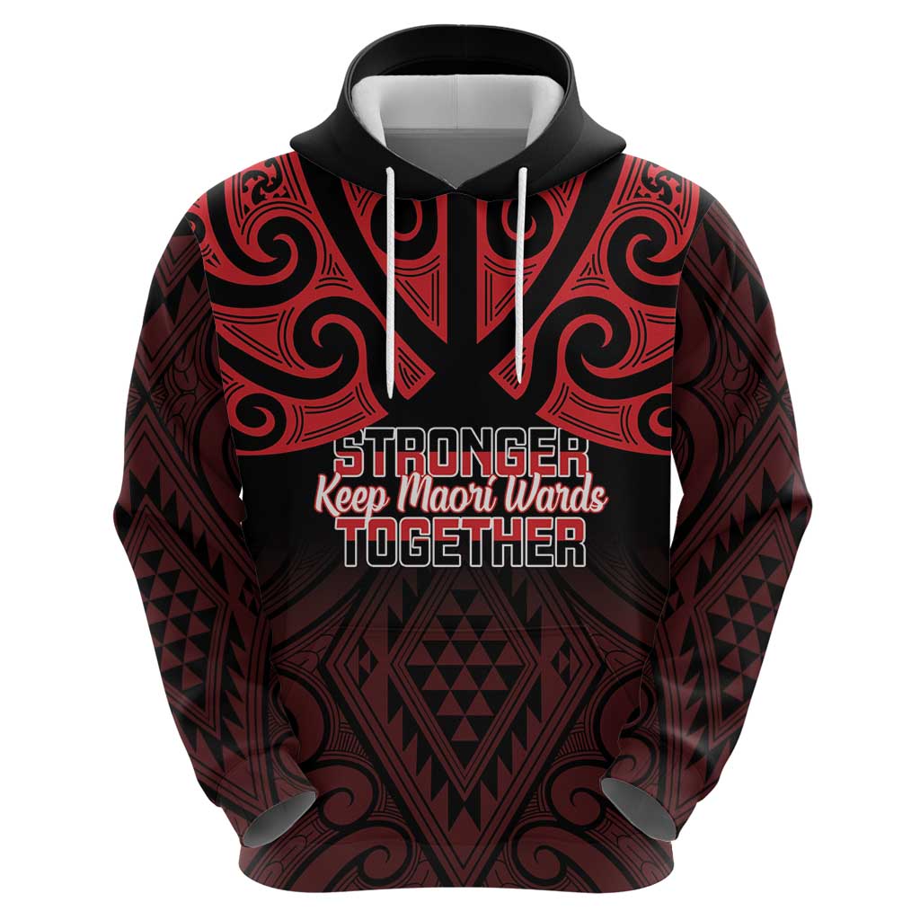 Personalised Keep Maori Wards New Zealand Hoodie Stronger Together Aotearoa Taniko LT14 - Polynesian Pride