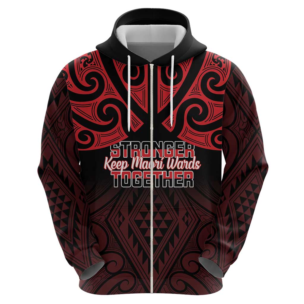 Personalised Keep Maori Wards New Zealand Hoodie Stronger Together Aotearoa Taniko LT14 - Polynesian Pride