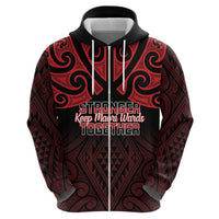 Personalised Keep Maori Wards New Zealand Hoodie Stronger Together Aotearoa Taniko LT14 - Polynesian Pride