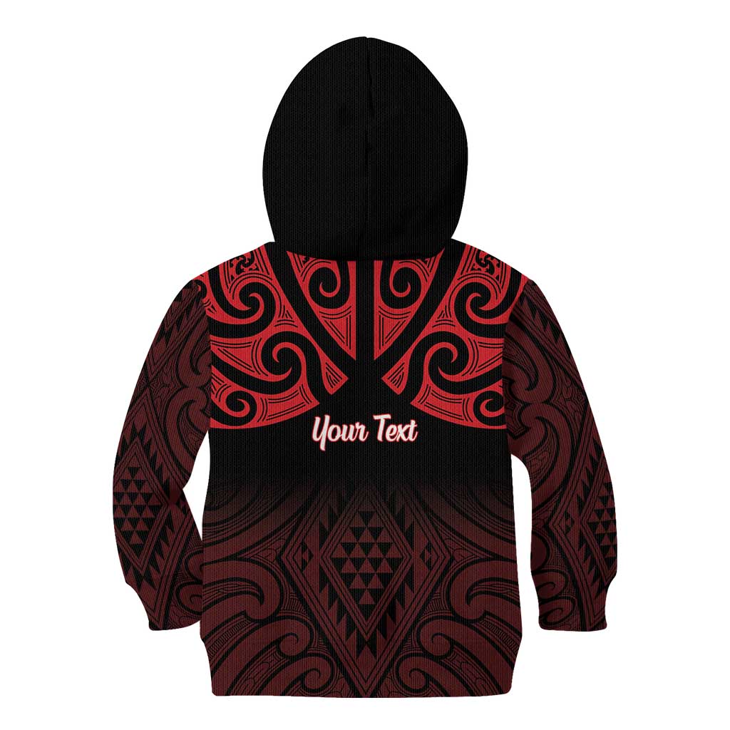 Personalised Keep Maori Wards New Zealand Kid Hoodie Stronger Together Aotearoa Taniko LT14 - Polynesian Pride