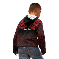 Personalised Keep Maori Wards New Zealand Kid Hoodie Stronger Together Aotearoa Taniko LT14 - Polynesian Pride