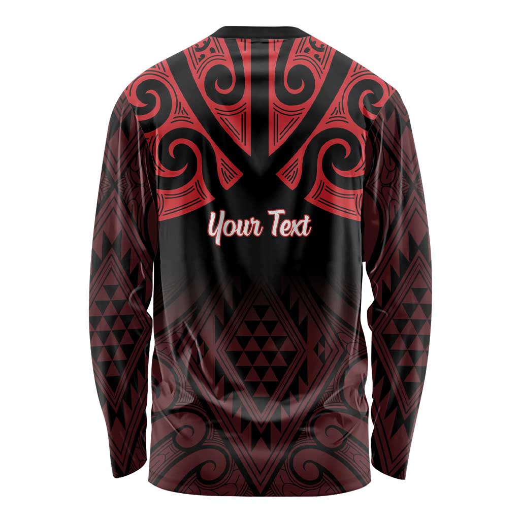 Personalised Keep Maori Wards New Zealand Long Sleeve Shirt Stronger Together Aotearoa Taniko LT14 - Polynesian Pride