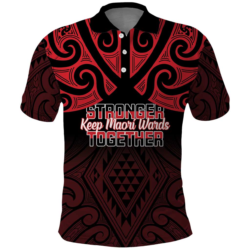 Personalised Keep Maori Wards New Zealand Polo Shirt Stronger Together Aotearoa Taniko LT14 Black - Polynesian Pride