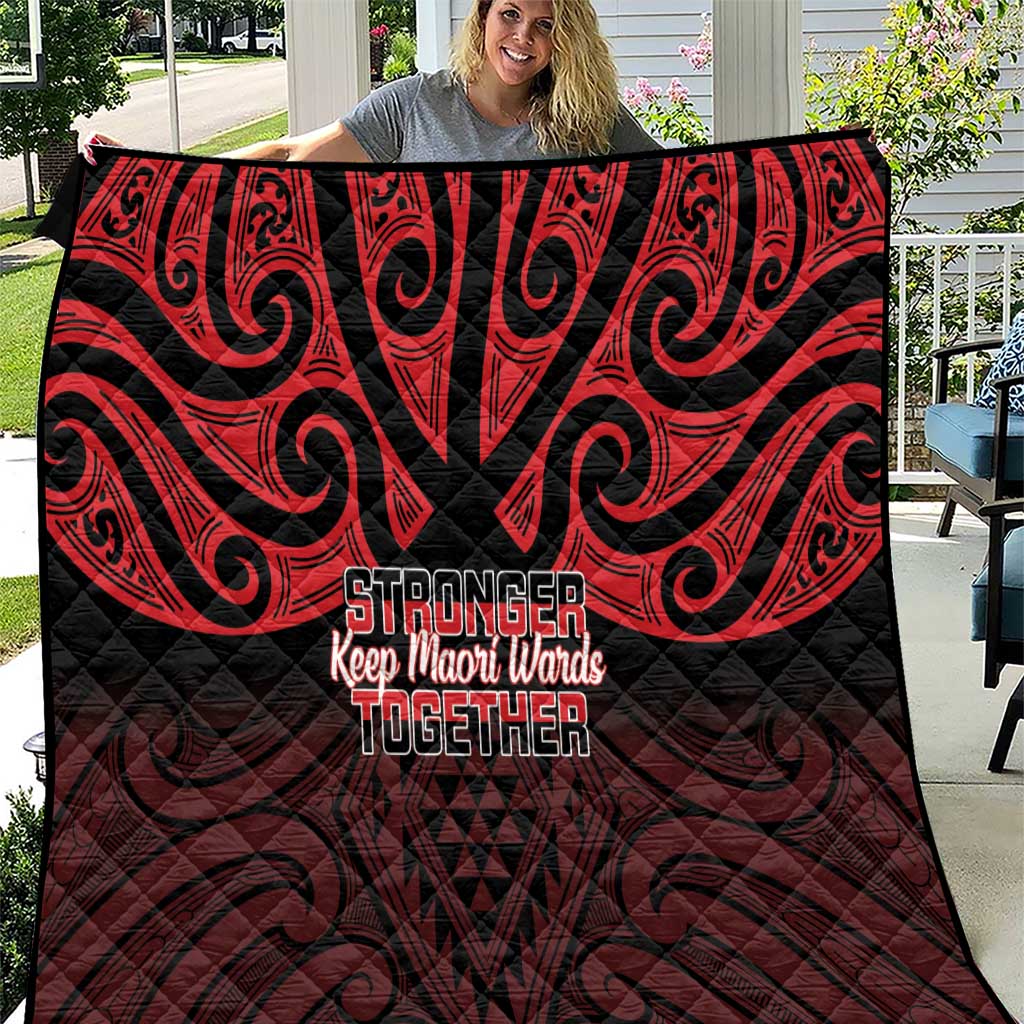 Keep Maori Wards New Zealand Quilt Stronger Together Aotearoa Taniko LT14 Black - Polynesian Pride