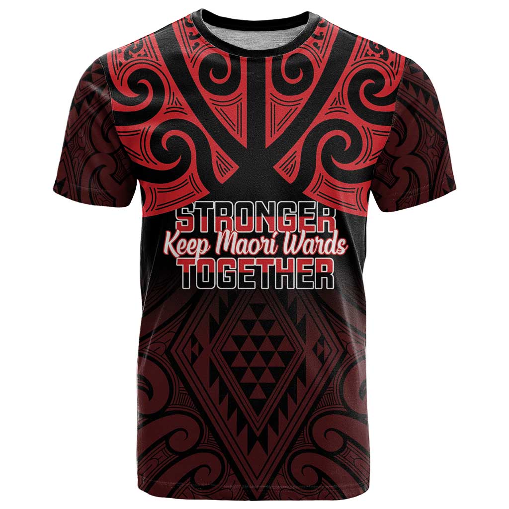Personalised Keep Maori Wards New Zealand T Shirt Stronger Together Aotearoa Taniko LT14 Black - Polynesian Pride