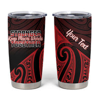 Personalised Keep Maori Wards New Zealand Tumbler Cup Stronger Together Aotearoa Taniko LT14 Black - Polynesian Pride