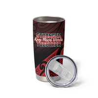Personalised Keep Maori Wards New Zealand Tumbler Cup Stronger Together Aotearoa Taniko LT14 - Polynesian Pride