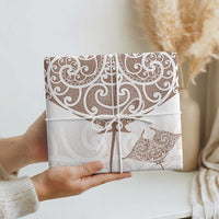 New Zealand Manta Ray Tattoo Wrapping Paper Aotearoa Maori Haehae Beige LT14 - Polynesian Pride