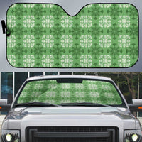 Green Hawaiian Quilt Auto Sun Shade Hawaii Pineapple Monstera Palaka Motifs LT14 Green - Polynesian Pride