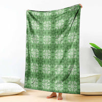 Green Hawaiian Quilt Blanket Hawaii Pineapple Monstera Palaka Motifs LT14 - Polynesian Pride