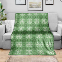 Green Hawaiian Quilt Blanket Hawaii Pineapple Monstera Palaka Motifs LT14 - Polynesian Pride
