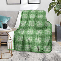 Green Hawaiian Quilt Blanket Hawaii Pineapple Monstera Palaka Motifs LT14 - Polynesian Pride