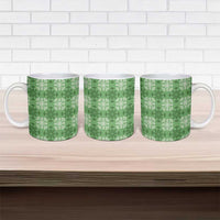 Green Hawaiian Quilt Ceramic Mug Hawaii Pineapple Monstera Palaka Motifs LT14 - Polynesian Pride