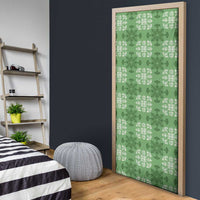 Green Hawaiian Quilt Door Cover Hawaii Pineapple Monstera Palaka Motifs LT14 - Polynesian Pride