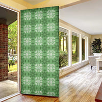 Green Hawaiian Quilt Door Cover Hawaii Pineapple Monstera Palaka Motifs LT14 - Polynesian Pride