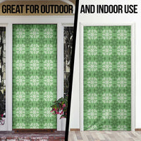 Green Hawaiian Quilt Door Cover Hawaii Pineapple Monstera Palaka Motifs LT14 - Polynesian Pride