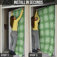 Green Hawaiian Quilt Door Cover Hawaii Pineapple Monstera Palaka Motifs LT14 - Polynesian Pride