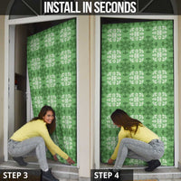 Green Hawaiian Quilt Door Cover Hawaii Pineapple Monstera Palaka Motifs LT14 - Polynesian Pride