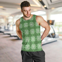 Green Hawaiian Quilt Men Tank Top Hawaii Pineapple Monstera Palaka Motifs LT14 Green - Polynesian Pride