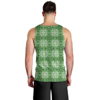 Green Hawaiian Quilt Men Tank Top Hawaii Pineapple Monstera Palaka Motifs LT14 - Polynesian Pride