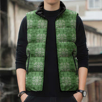 Green Hawaiian Quilt Sleeveless Puffer Jacket Hawaii Pineapple Monstera Palaka Motifs LT14 - Polynesian Pride