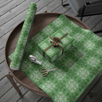 Green Hawaiian Quilt Wrapping Paper Hawaii Pineapple Monstera Palaka Motifs LT14 - Polynesian Pride