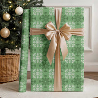 Green Hawaiian Quilt Wrapping Paper Hawaii Pineapple Monstera Palaka Motifs LT14 - Polynesian Pride