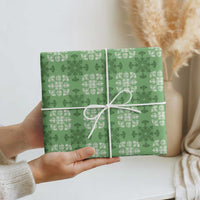 Green Hawaiian Quilt Wrapping Paper Hawaii Pineapple Monstera Palaka Motifs LT14 - Polynesian Pride