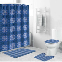 Royal Blue Hawaiian Quilt Bathroom Set Hawaii Pineapple Monstera Palaka Motifs LT14 Bathroom Set (4 pcs) Royal Blue - Polynesian Pride