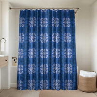 Royal Blue Hawaiian Quilt Bathroom Set Hawaii Pineapple Monstera Palaka Motifs LT14 Shower Curtain Only Royal Blue - Polynesian Pride
