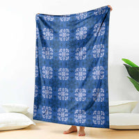Royal Blue Hawaiian Quilt Blanket Hawaii Pineapple Monstera Palaka Motifs LT14 - Polynesian Pride