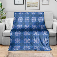 Royal Blue Hawaiian Quilt Blanket Hawaii Pineapple Monstera Palaka Motifs LT14 - Polynesian Pride