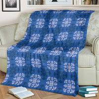Royal Blue Hawaiian Quilt Blanket Hawaii Pineapple Monstera Palaka Motifs LT14 - Polynesian Pride