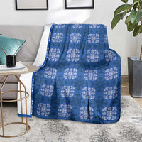Royal Blue Hawaiian Quilt Blanket Hawaii Pineapple Monstera Palaka Motifs LT14 - Polynesian Pride