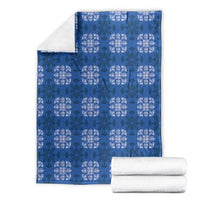 Royal Blue Hawaiian Quilt Blanket Hawaii Pineapple Monstera Palaka Motifs LT14 - Polynesian Pride