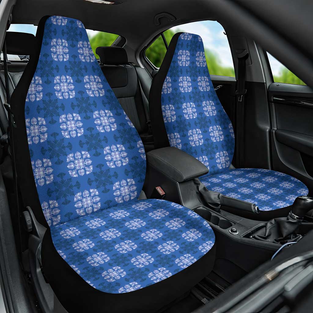 Royal Blue Hawaiian Quilt Car Seat Cover Hawaii Pineapple Monstera Palaka Motifs LT14 One Size Royal Blue - Polynesian Pride