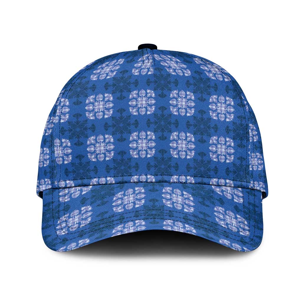 Royal Blue Hawaiian Quilt Classic Cap Hawaii Pineapple Monstera Palaka Motifs LT14 Universal Fit Royal Blue - Polynesian Pride