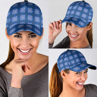 Royal Blue Hawaiian Quilt Classic Cap Hawaii Pineapple Monstera Palaka Motifs LT14 - Polynesian Pride